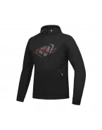 Geacă moto tip hanorac vară (hoodie) bărbați Ixon Touchdown Urban - Negru/Rosu | 1001011621058