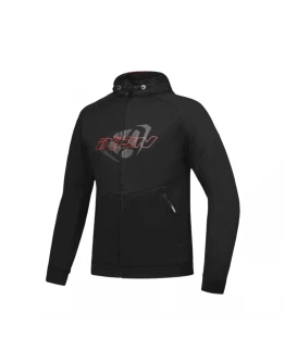 Geacă moto tip hanorac vară (hoodie) bărbați Ixon Touchdown Urban - Negru/Rosu