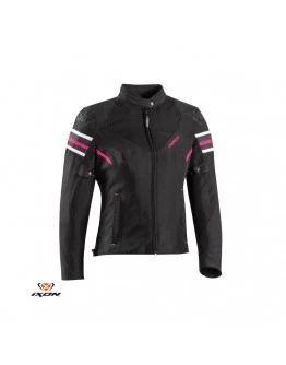 Geaca (jacheta) motociclete femei Racing/Roadster Ixon All season model Ilana LS - Negru,fuchsia (roz)