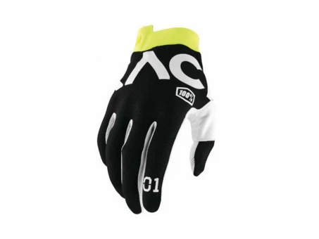 Manusi 100% RACR ITRACK - Negru/Alb/Galben