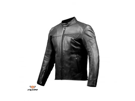 Geaca (jacheta) motociclete barbati piele Urban/Heritage Ixon vara model Cranky Air MS - Negru