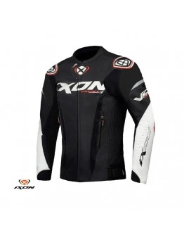Geaca (jacheta) moto barbati piele Racing Ixon vara model Vortex 3 MS Negru,Alb