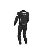 Combinezon din piele 2 piese DIFI JEREZ - Negru/Alb | 101034120