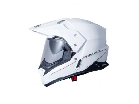 Casca off road motociclete MT Synchrony Duo Sport alb lucios cu viziera (ochelari soare integrati)