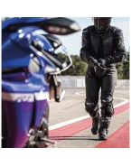 Costum (combinezon) motociclete barbati piele Ixon vara model Vendetta Evo MS - Negru