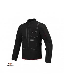 Geaca (jacheta) motociclete barbati Touring/Adventure Ixon All season model M-Skeid MS - Negru,rosu (geaca laminata; waterproof pe exterior)