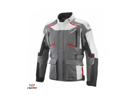 Geaca (jacheta) motociclete barbati Touring/Adventure Ixon All season model Midgard MS - Gri/negru/rosu