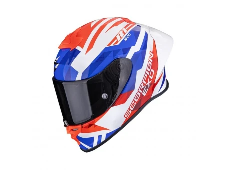 Cască integrală sport Scorpion EXO-R1 EVO II Air Valere - Alb/Rosu/Albastru | 111-511-359