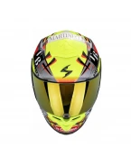 Cască integrală sport SCORPION EXO-R1 EVO II Air Aron Misano - Argintiu/Galben fluo/Albastru | 111-524-380