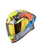 Cască integrală sport SCORPION EXO-R1 EVO II Air Aron Misano - Argintiu/Galben fluo/Albastru | 111-524-380
