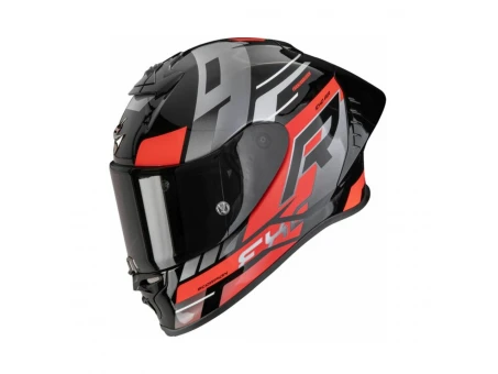Cască integrală sport SCORPION EXO-R1 EVO II AIR ADRENALINE - Negru/Rosu/Argintiu | 111-536-131