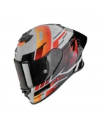 Cască integrală sport SCORPION EXO-R1 EVO II AIR ADRENALINE - Gri/Rosu/Portocaliu | 111-536-385