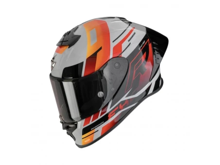 Cască integrală sport SCORPION EXO-R1 EVO II AIR ADRENALINE - Gri/Rosu/Portocaliu | 111-536-385