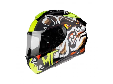 Casca integrala MT Targo Crazy Dog G3 galben fluor lucios - Galben fluor lucios
