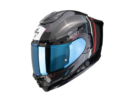 Cască integrală SCORPION EXO-1500 Carbon Air Zity - Negru/Rosu/Albastru | 115-518-323