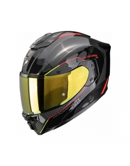 Cască integrală SCORPION EXO-1500 Carbon Air Mundi - Negru/Rosu/Galben
