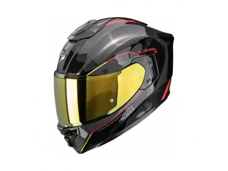 Cască integrală SCORPION EXO-1500 Carbon Air Mundi - Negru/Rosu/Galben | 115-545-102