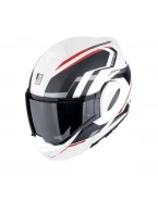 Casca flip-back Scorpion EXO-TECH EVO Furio - Alb mat/Negru/Rosu | 118-210-292