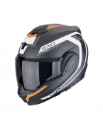 Casca flip-up Scorpion EXO-TECH EVO CARBON Cosy - Negru mat/Portocaliu | 118-475-168