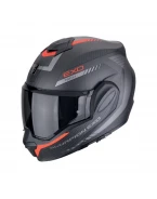 Casca flip-up Scorpion EXO-TECH EVO CARBON Cosy - Negru mat/Rosu | 118-475-24
