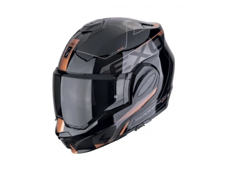 Casca flip-back Scorpion EXO-Tech EVO Traveller - Negru/Bronz | 118-478-354