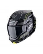 Casca flip-back Scorpion EXO Tech Evo Conquer Helmet - Negru/Galben fluo | 118-487-141