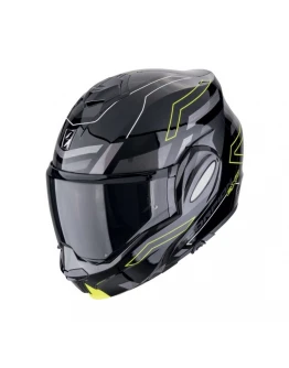 Casca flip-back Scorpion EXO Tech Evo Conquer Helmet - Negru/Galben fluo	