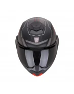 Casca flip-back Scorpion EXO Tech Evo Conquer Helmet - Negru mat/Rosu | 118-487-24
