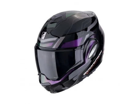 Casca flip-back Scorpion EXO Tech Evo Conquer Helmet - Negru/Cameleon | 118-487-38