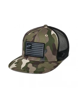 Șapcă Alpinestars Flag Flat Trucker Hat - Verde camo