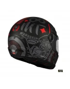 Casca integrala MT Jarama SV Art E5 Retro Cafe Racer (ochelari soare integrati) - Negru/Gri mat | 1320B90452