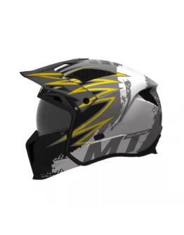 Cască moto MT Streetfighter SV S Tackle B2  cu ochelari soare integrați, mască și cozoroc detașabile - Gri mat