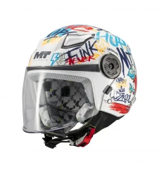 Cască open face copii MT Lite Crew A5, viziera :MT-V-33 - Alb