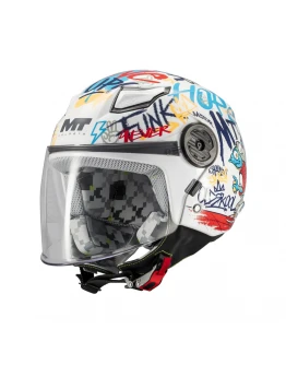 Cască open face copii MT Lite Crew A5, viziera :MT-V-33 - Alb