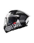 Cască flip-up MT Atom 2 SV Strange B2, viziera: MT-V-35 - Negru/Alb | 1335C22121