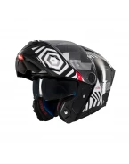 Cască flip-up MT Atom 2 SV Strange B2, viziera: MT-V-35 - Negru/Alb | 1335C22121