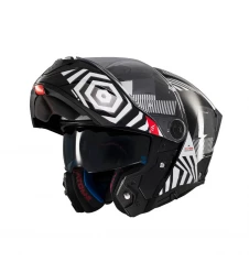 Cască flip-up MT Atom 2 SV Strange B2, viziera: MT-V-35 - Negru/Alb