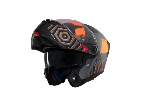 Cască flip-up MT Atom 2 SV Strange C4, viziera: MT-V-35 - Gri/Portocaliu | 1335C22243