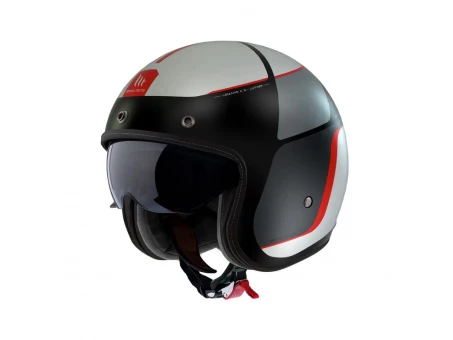 Cască open face MT Le Mans 2 S SV Luther B15, ochelari soare integrati - Rosu/Gri mat | 1339B361152