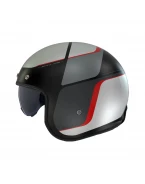 Cască open face MT Le Mans 2 S SV Luther B15, ochelari soare integrati - Rosu/Gri mat | 1339B361152