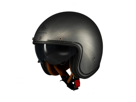 Casca open face moto MT Le Mans 2 S SV Scratched Chrome A2 (ochelari soare integrati) - Gri mat | 1339C36023