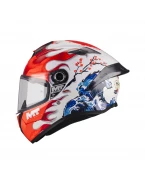 Cască integrală MT Targo S Yamanaka A5 - Alb/Rosu | 1343D32A510