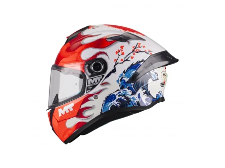 Cască integrală MT Targo S Yamanaka A5 - Alb/Rosu | 1343D32A510