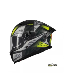 Casca integrala MT Braker SV Fury C6 gri/galben lucios (ochelari soare integrati)