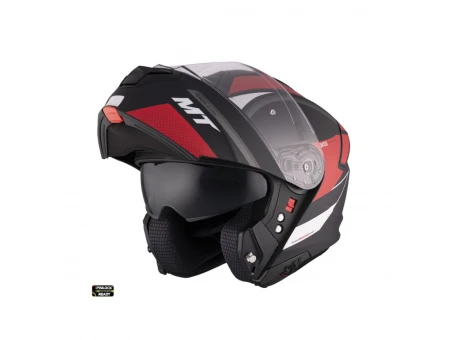 Casca flip-up MT Genesis SV Cave A5 rosu mat Pinlock ready – omologare noua ECE 22.06