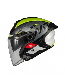 Casca open face MT Cosmo SV Silence B3 galben fluor lucios (ochelari soare integrati)