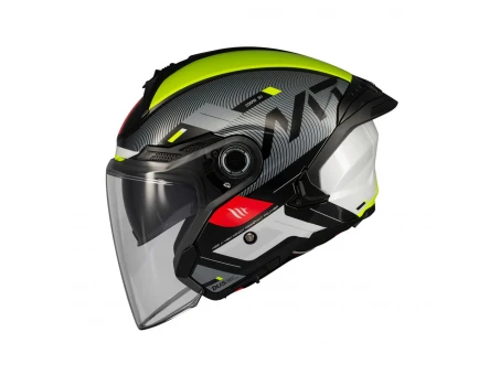 Casca open face MT Cosmo SV Silence B3 galben fluor lucios (ochelari soare integrati) | 1361C42131