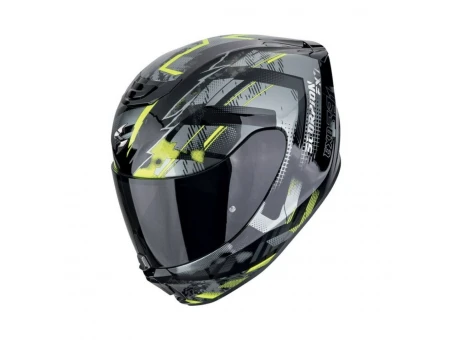Casca integrala SCORPION EXO-391 CLUTTER - Negru/Galben fluo | 139-480-141