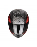 Cască integrală Scorpion EXO-391 Wolf - Negru mat/Argintiu/Rosu | 139-516-24