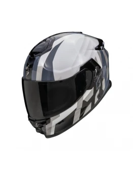 Cască moto integrală SCORPION EXO-GT SP Air Touradven - Alb perlat/Argintiu
